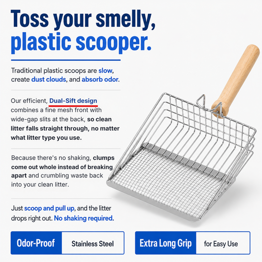 Premium Stainless Steel Litter Scooper
