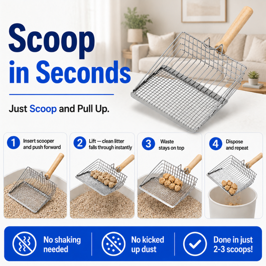 Premium Stainless Steel Litter Scooper