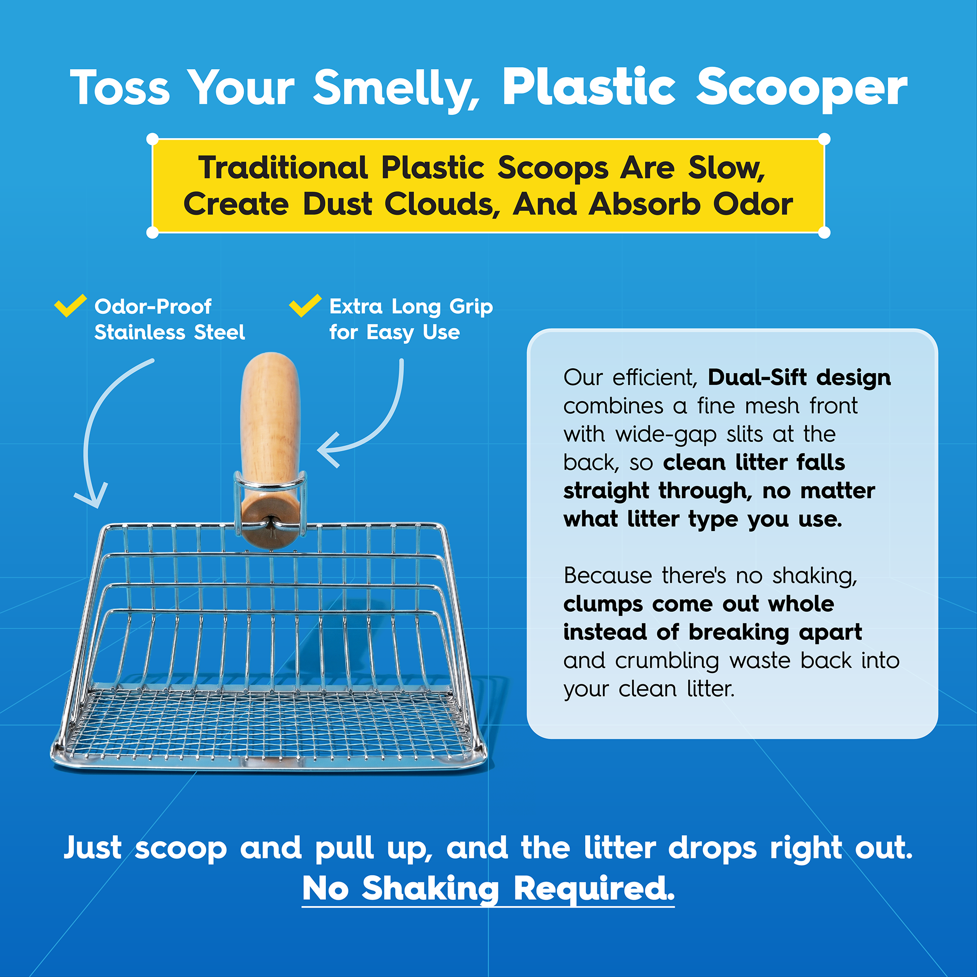 Premium Stainless Steel Litter Scooper