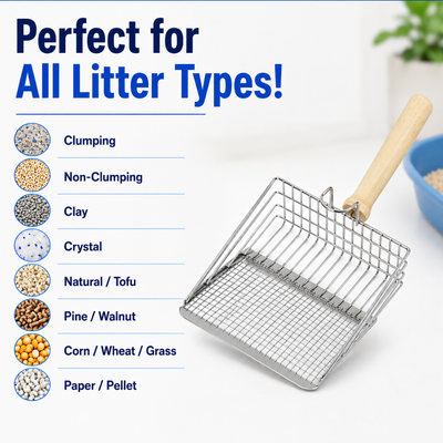 Premium Stainless Steel Litter Scooper